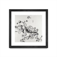 Œuvre d’art murale encadrée noire et mate « Transparent Onyx » 36 x 36