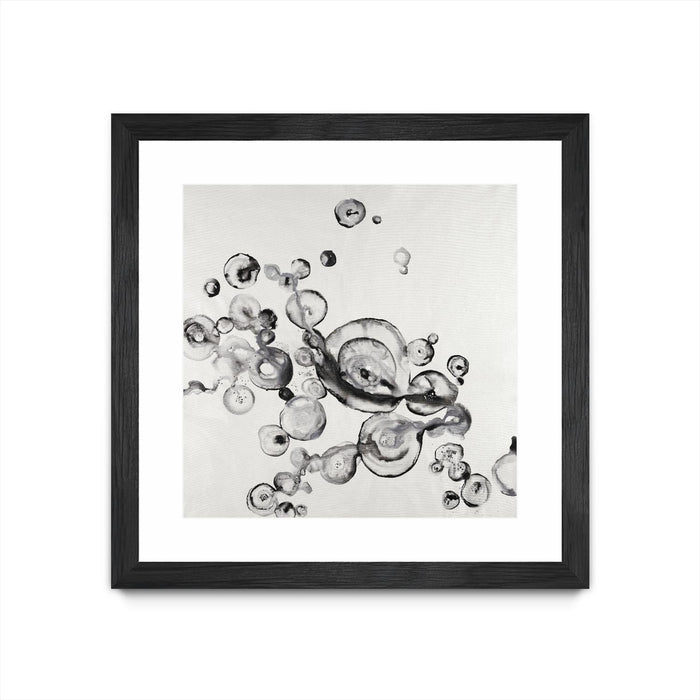 Œuvre d’art murale encadrée noire et mate « Transparent Onyx » 30 x 30