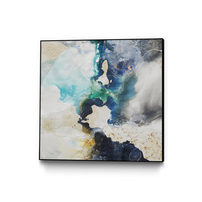 Œuvre d'art murale sur toile encadrée noire « Kinky Flow » 20 x 20