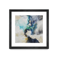 Œuvre d’art murale encadrée noire et mate « Kinky Flow » 30 x 30