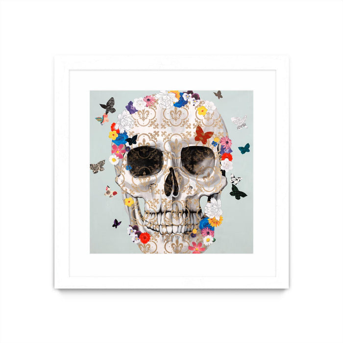Œuvre d’art murale encadrée blanche et mate « Party Favor » 36 x 36