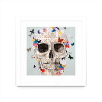 Œuvre d’art murale encadrée blanche et mate « Party Favor » 30 x 30
