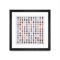 Œuvre d’art murale encadrée noire et mate « Gorgeous Crowd » 36 x 36