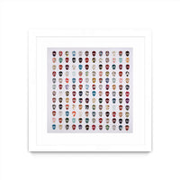 Œuvre d’art murale encadrée blanche et mate « Gorgeous Crowd » 30 x 30