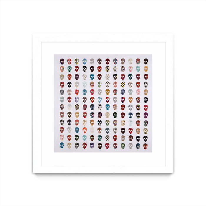 Œuvre d’art murale encadrée blanche et mate « Gorgeous Crowd » 30 x 30