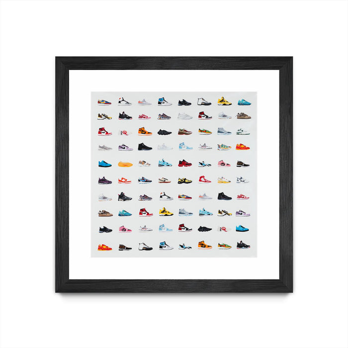 Œuvre d’art murale encadrée noire et mate « Life Is Short Buy The Shoes » 30 x 30