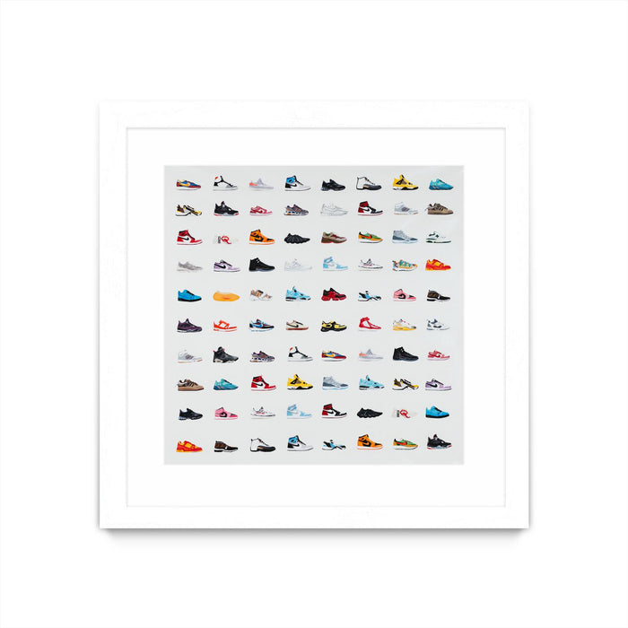 Œuvre d’art murale encadrée blanche et mate « Life Is Short Buy The Shoes » 30 x 30