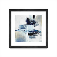 Œuvre d’art murale encadrée noire et mate « On Ice » 30 x 30
