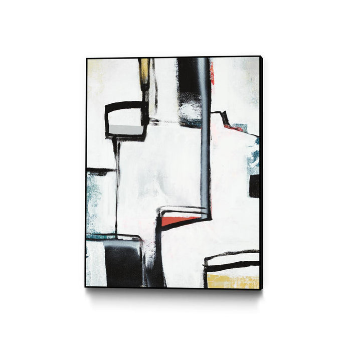 Œuvre d'art murale sur toile encadrée noire « The A Line I » 30 x 40