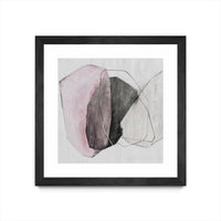 Œuvre d’art murale encadrée noire et mate « Tickled With Pink » 36 x 36