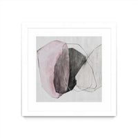 Œuvre d’art murale encadrée blanche et mate « Tickled With Pink » 36 x 36