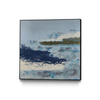 Œuvre d'art murale sur toile encadrée noire « Washing To Shore » 20 x 20