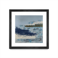 Œuvre d’art murale encadrée noire et mate « Washing To Shore » 30 x 30