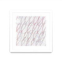 Œuvre d’art murale encadrée blanche et mate « Hula I » 30 x 30