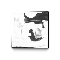 Œuvre d'art murale sur toile encadrée noire « Traces Of Silver Iii » 20 x 20