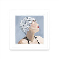 Œuvre d’art murale encadrée blanche et mate « Getting My Tan On » 36 x 36