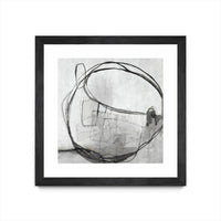 Œuvre d’art murale encadrée noire et mate « Lucent Sphere » 36 x 36