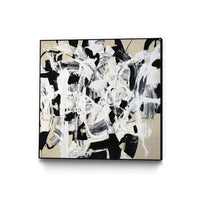 Œuvre d'art murale sur toile encadrée noire « Talking Out Of Both Sides » 20 x 20
