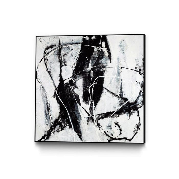 Œuvre d'art murale sur toile encadrée noire « Polar Opposition » 20 x 20