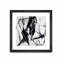 Œuvre d’art murale encadrée noire et mate « Polar Opposition » 30 x 30