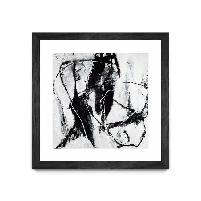 Œuvre d’art murale encadrée noire et mate « Polar Opposition » 30 x 30