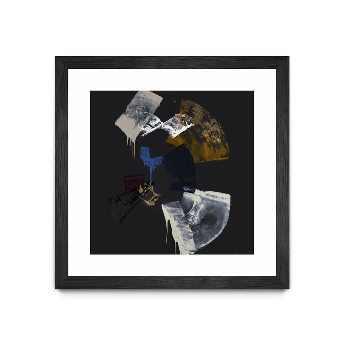 Œuvre d’art murale encadrée noire et mate « Luxurious Candor » 30 x 30