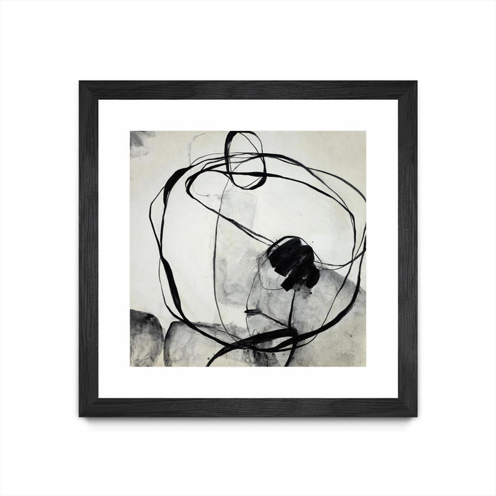 Œuvre d’art murale encadrée noire et mate « Big Mouth Blabber » 36 x 36