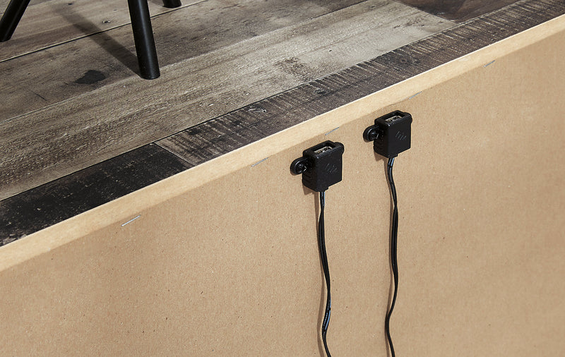 Table de nuit Derekson de 21,7 po (L) x 24,4 po (H) à 2 tiroirs avec ports USB - grise