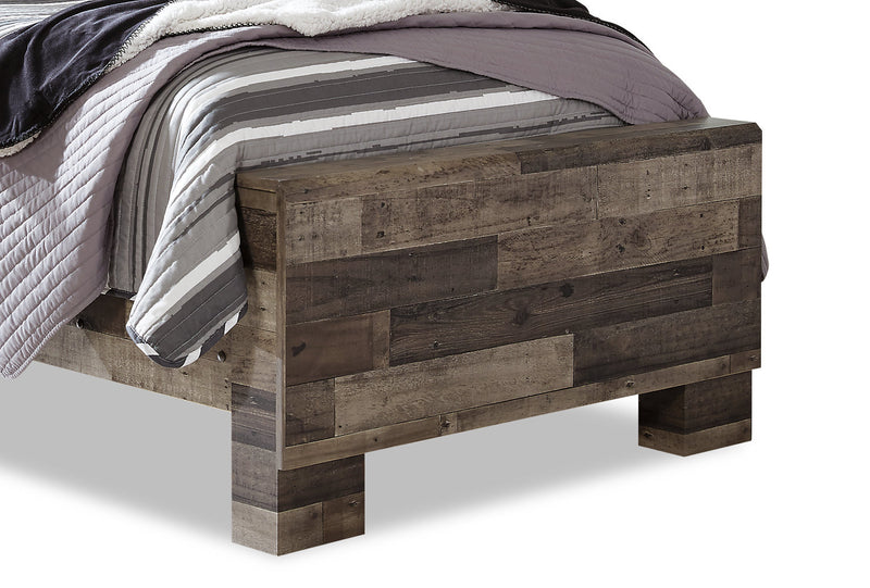 Lit à panneau Derekson pour enfants, gris - format lit simple