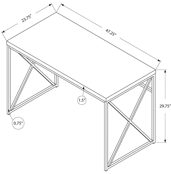 Bureau Emery de 47,25 po - cappuccino et doré
