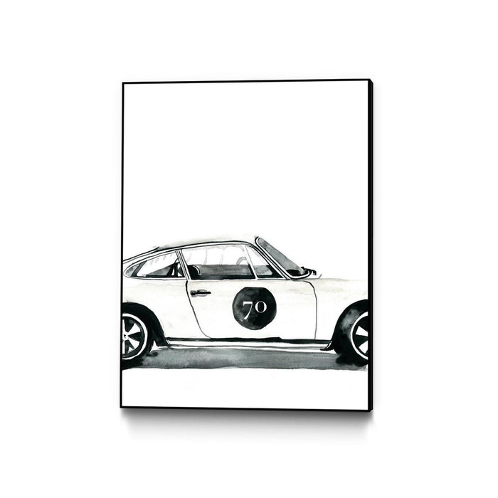Œuvre d'art murale sur toile encadrée noire « Porsche » 24 x 32