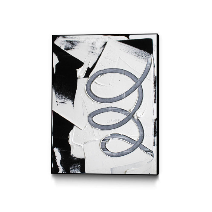 Œuvre d'art murale sur toile encadrée noire « Swirl » 30 x 40