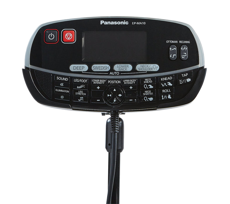 Fauteuil de massage à inclinaison électrique de la collection Urban de Panasonic de 48,1 po en cuir synthétique de qualité supérieure - noir