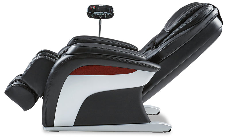 Fauteuil de massage à inclinaison électrique de la collection Urban de Panasonic de 48,1 po en cuir synthétique de qualité supérieure - noir
