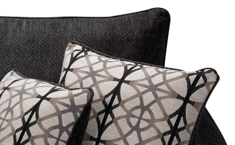 Sofa-lit double Febe de 85 po de format condo fabriqué au Canada en tissu de chenille avec accoudoirs évasés - gris anthracite