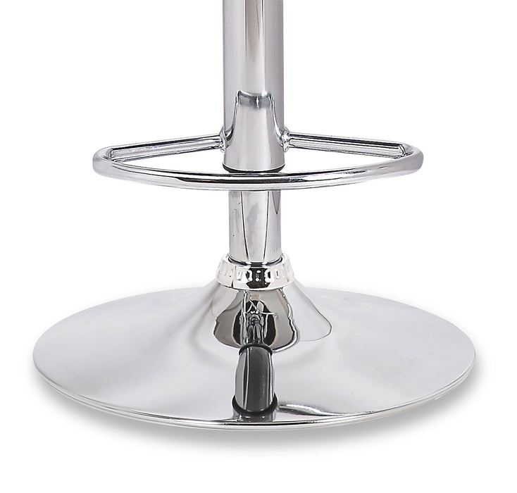 Tabouret bar Finn en tissu de cuir végétalien et en métal avec siège pivotant et réglable - blanc