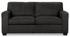 Sofa-lit double Fiona de 74 po fabriqué au Canada en tissu de chenille avec accoudoirs rectilignes - gris