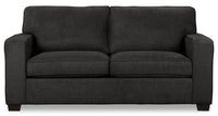  Sofa-lit simple Fiona de 58 po fabriqué au Canada en tissu de chenille avec accoudoirs rectilignes - gris