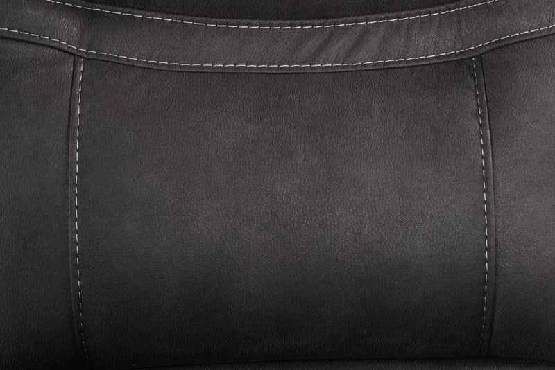 Causeuse à inclinaison électrique Floy de 99 po en suédine avec appuie-têtes électriques, console de rangement et ports USB - grise