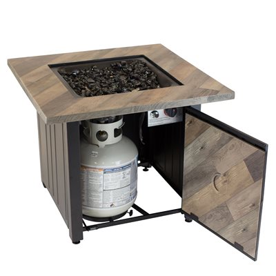 Foyer-table carrée à gaz Harper de Endless Summer de 30 po