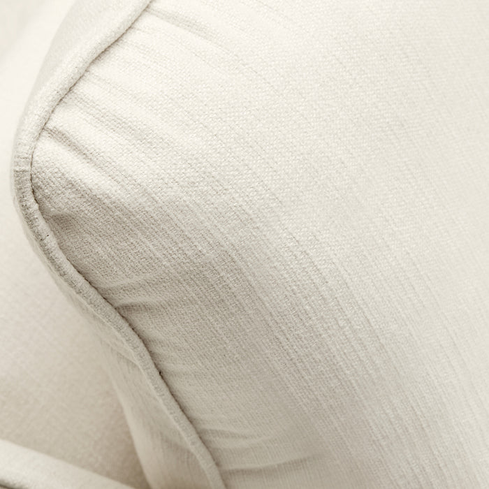 Sofa sectionnel de droite Gena de Cindy Crawford Home 2 pièces en tissu d’apparence lin avec pattes en bois - blanc coton