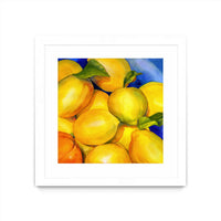 Œuvre d’art murale encadrée blanche et mate « Zest For Life » 30 x 30