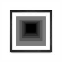 Œuvre d’art murale encadrée noire et mate « After Josef A » 36 x 36