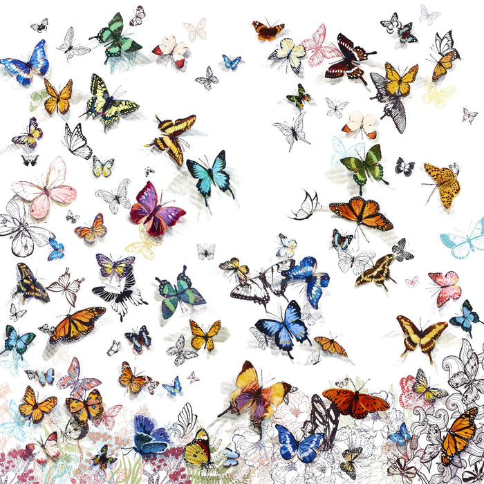Œuvre d’art murale Giant Art « Papillon » 72 x 72
