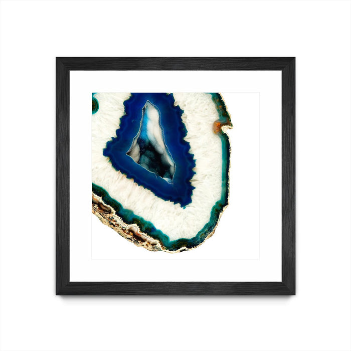 Œuvre d’art murale encadrée noire et mate « Mediterranean Agate A » 36 x 36