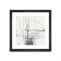 Œuvre d’art murale encadrée noire et mate « Chalk Doodles G » 30 x 30