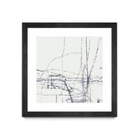 Œuvre d’art murale encadrée noire et mate « Chalk Doodles H » 36 x 36