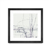 Œuvre d’art murale encadrée noire et mate « Chalk Doodles H » 30 x 30