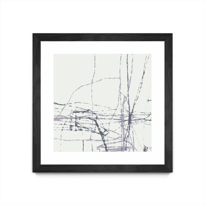 "Chalk Doodles H" Matted and Framed Black 30x30 Wall Art