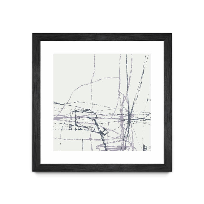 Œuvre d’art murale encadrée noire et mate « Chalk Doodles H » 30 x 30